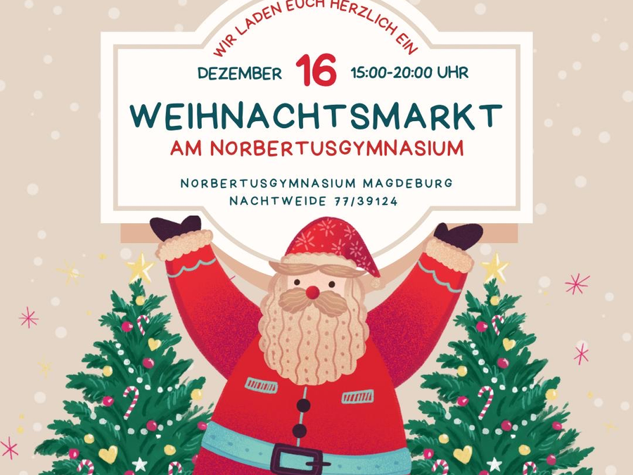 Titelbild: Weihnachtsmarkt am Norbi- die 12. Klassen laden ein