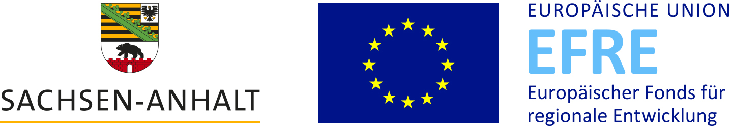 Signet-Paar mit Landessignet, Unionslogo und EFRE-Logo